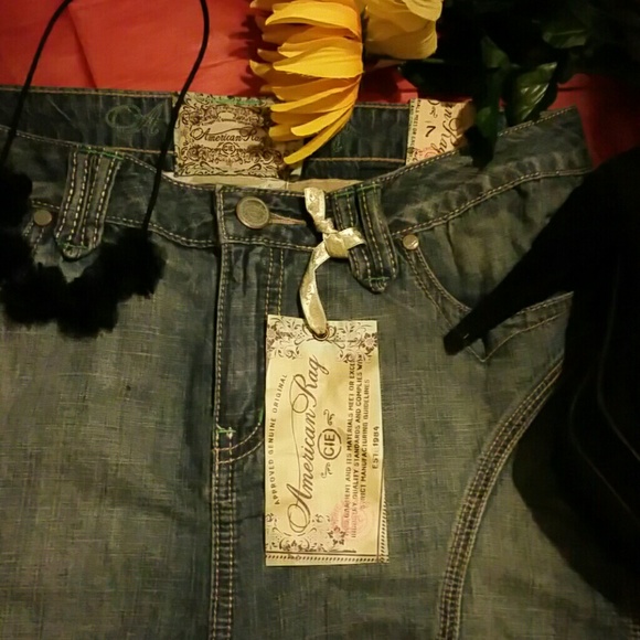 NWT AMERICAN RAG CIE High/Low Hem Flare Side Pleats 5 Pocket Frayed Hem Skirt - Picture 6 of 14